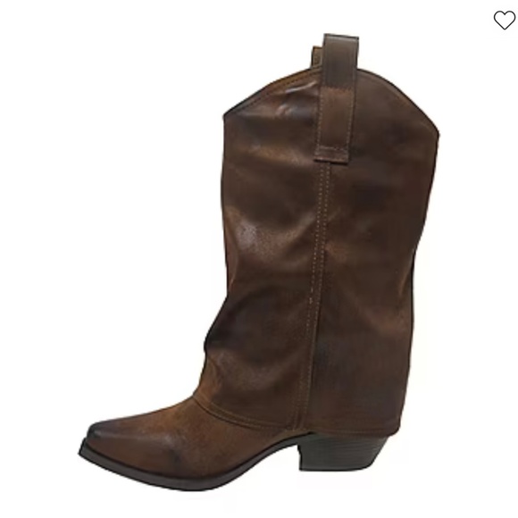 Pop Womens Nicona Block Heel Cowboy Boots Sz 7.5 Dark Brown QUICK SHIP - Picture 2 of 6